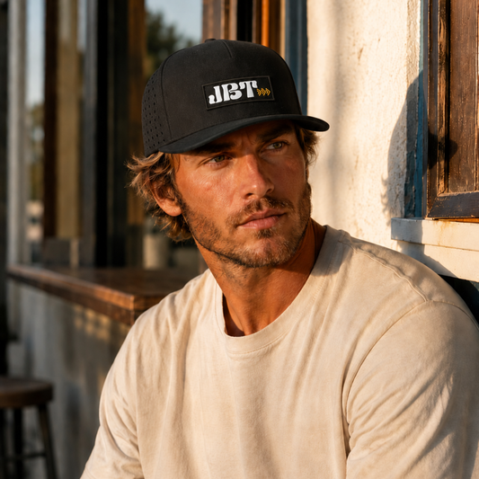 5-Panel Perforated — Black / PVC Premium Patch