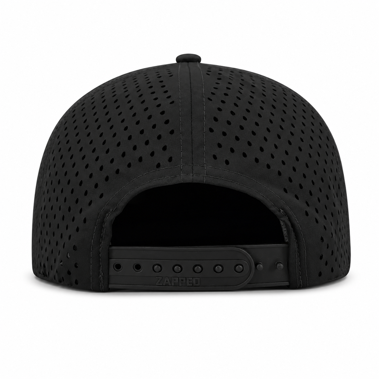 5-Panel Perforated — Black / PVC Premium Patch
