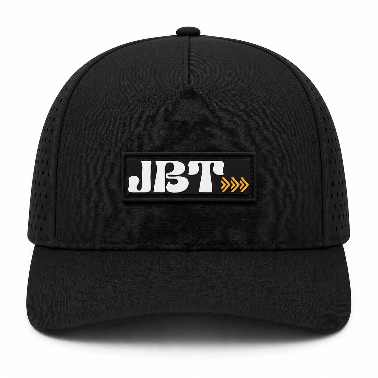 5-Panel Perforated — Black / PVC Premium Patch